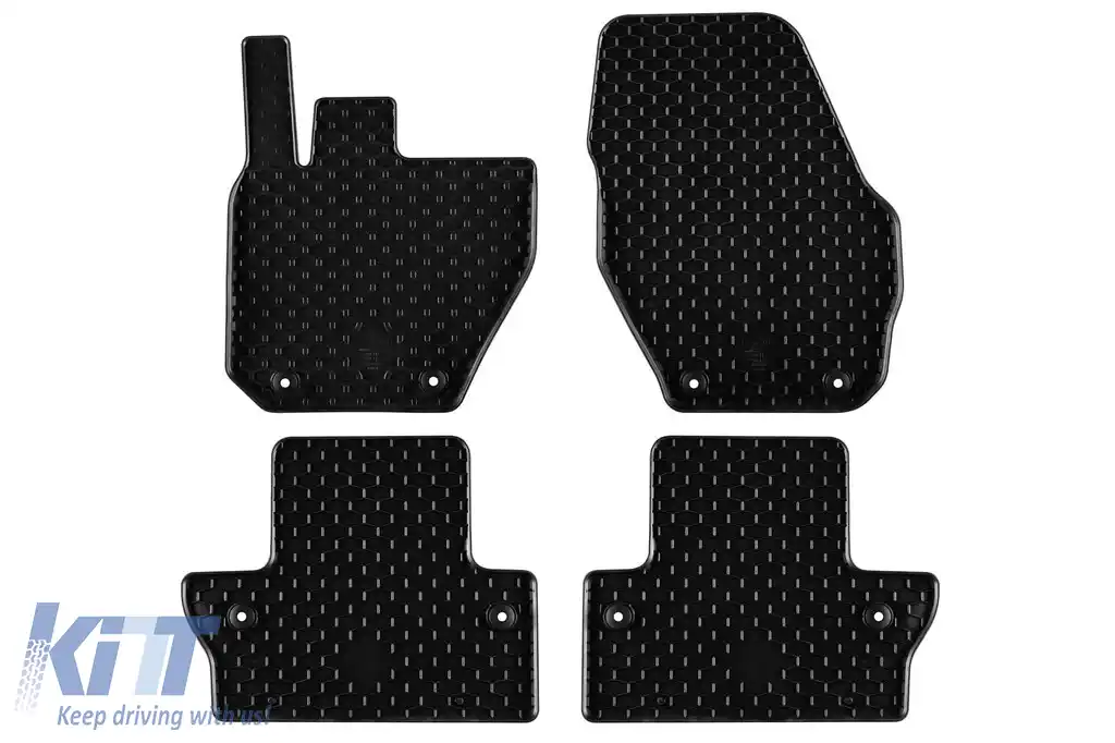 Mănuși din cauciuc Gumarny Zubri potrivite pentru Volvo S60, V60 2011-2018, set de 4 piese, culoare neagră