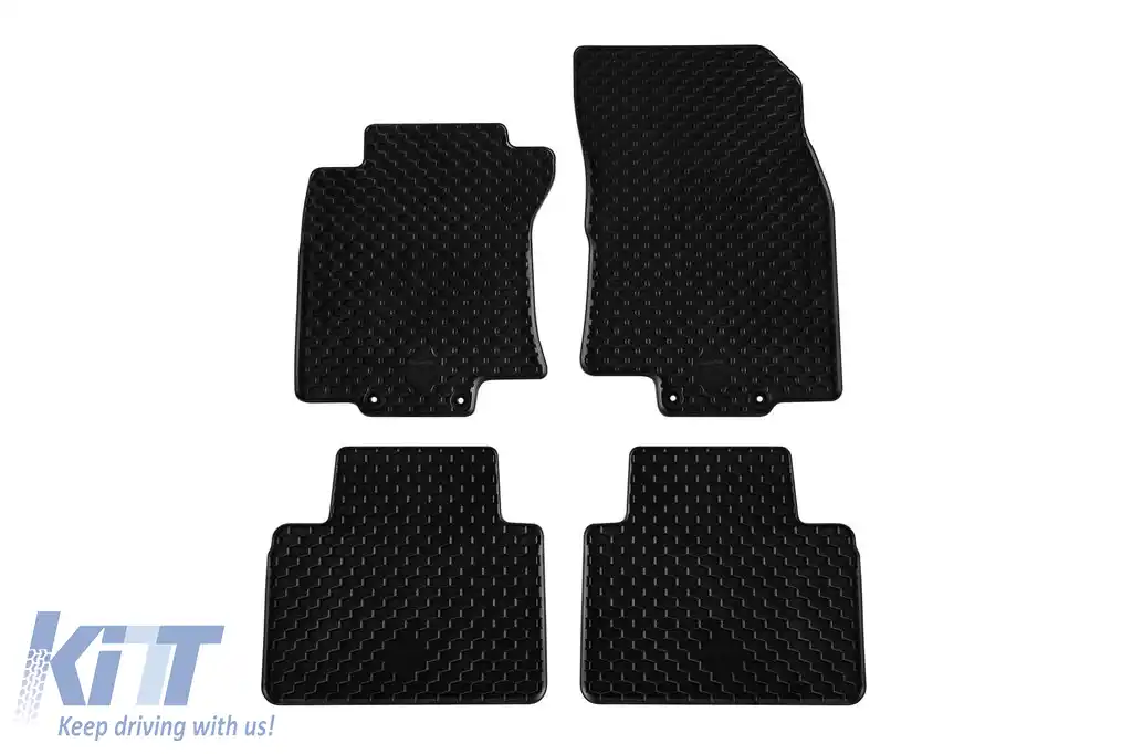 Mănuși din cauciuc Gumarny Zubri potrivite pentru Nissan X-Trail după 2013, Renault Koleos după 2016, set de 4 piese, culoare neagră