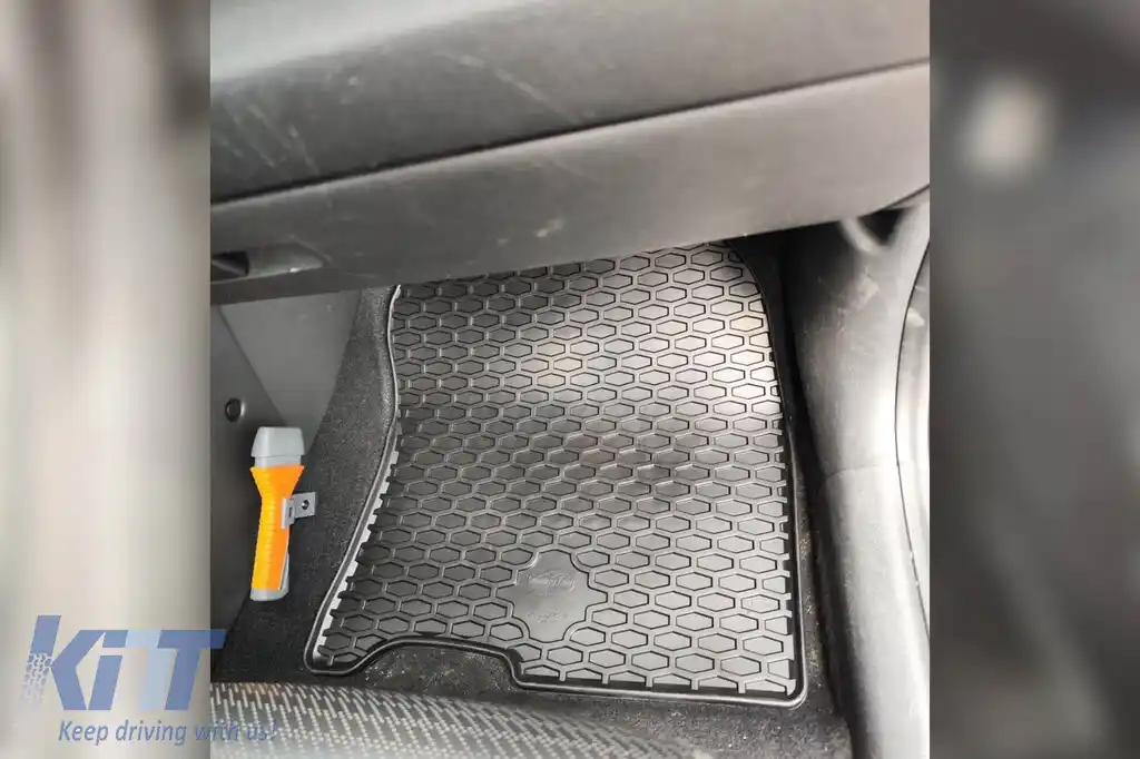 Mănuși din cauciuc Gumarny Zubri potrivite pentru Hyundai Kona Electric 2019-2023, set de 4 piese, culoare neagră-image-6252451