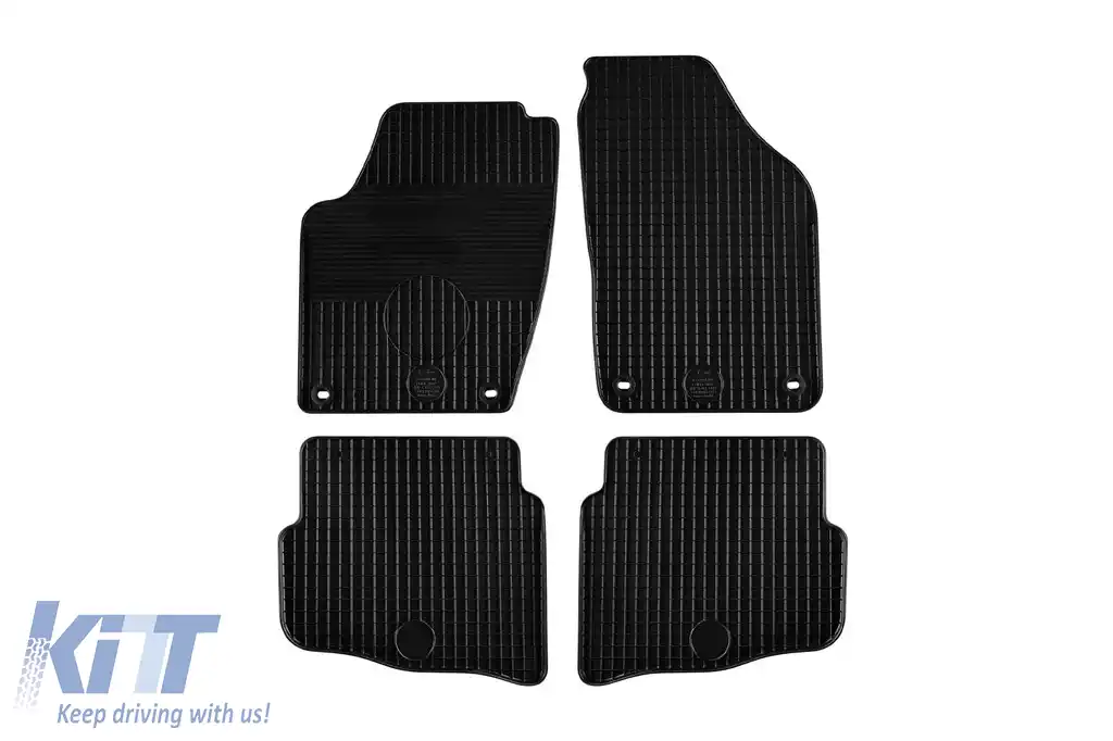 Mănuși din cauciuc Gumarny Zubri potrivite pentru Volkswagen Polo 2001-2009, cu clipsuri ovale, set de 4 piese, culoare neagră-image-6254154