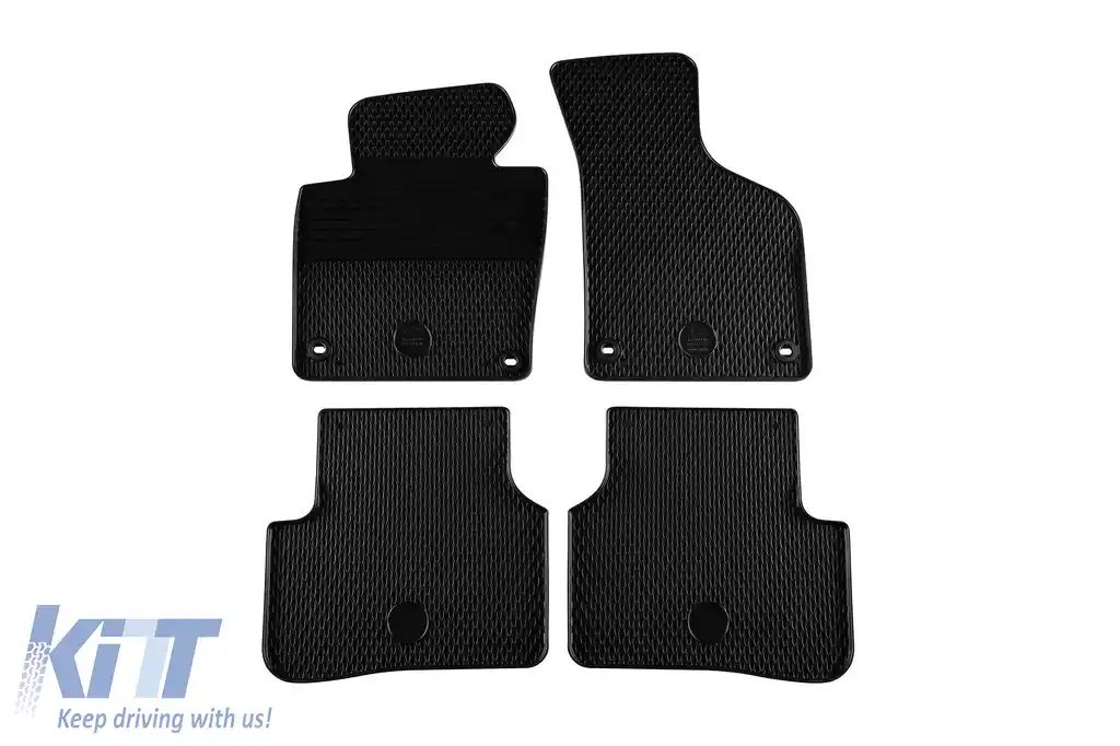 Mănuși din cauciuc Gumarny Zubri potrivite pentru Volkswagen Passat B6, B7 2005-2014, CC 2008-2017, Alltrack după 2012, cu clipsuri ovale, set de 4 piese, culoare neagră-image-6254177