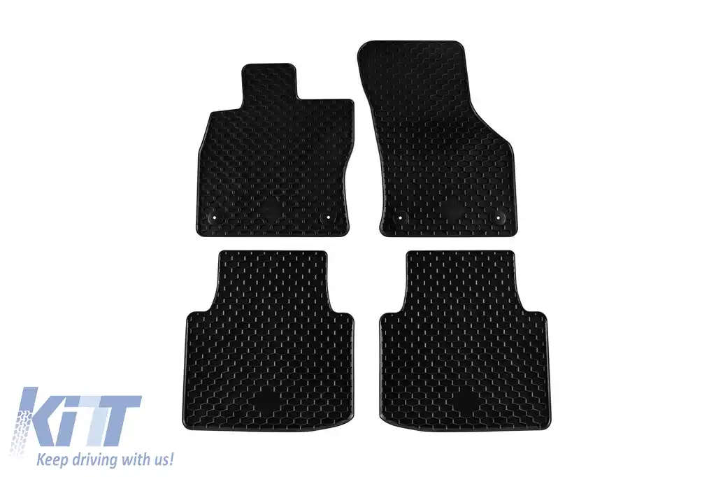 Mănuși din cauciuc Gumarny Zubri potrivite pentru Skoda Superb 2015-2019, Superb iV 2020-2023, set de 4 piese, culoare neagră