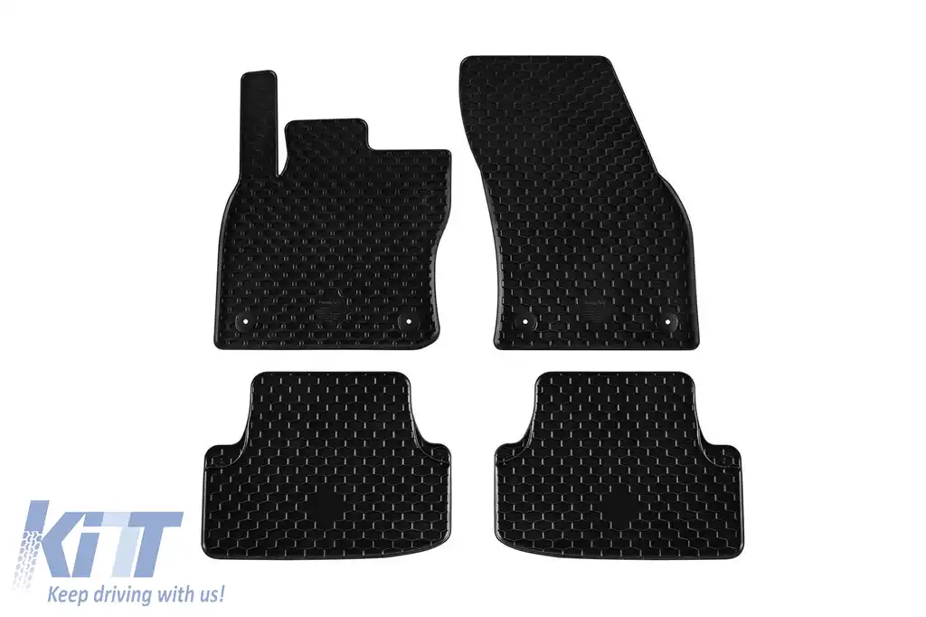 Mănuși din cauciuc Gumarny Zubri potrivite pentru Seat Ateca după 2016, Skoda Karoq după 2017, set de 4 piese, culoare neagră