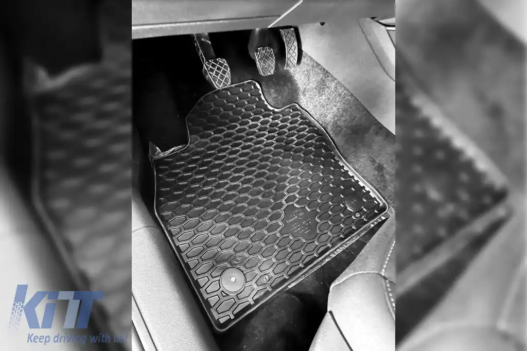 Mănuși din cauciuc Gumarny Zubri potrivite pentru Audi A1, Seat Ibiza, Arona, Volkswagen Polo după 2017, Skoda Fabia după 2021, set de 4 piese, culoare neagră-image-6254437