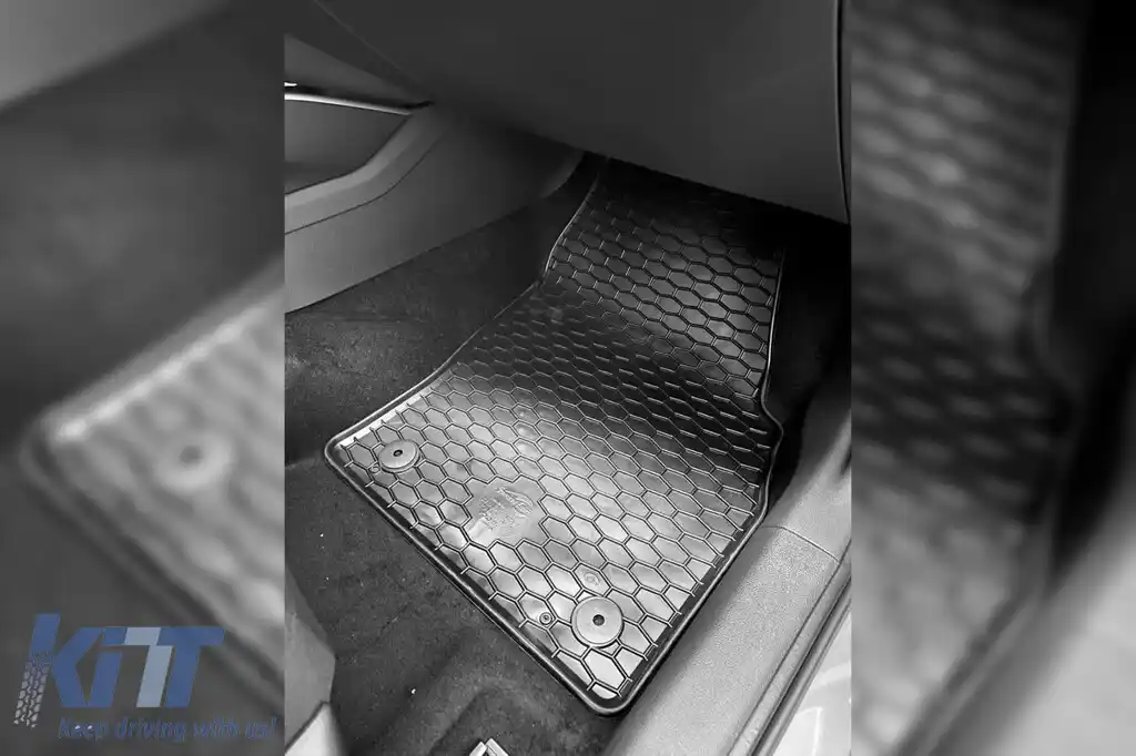 Mănuși din cauciuc Gumarny Zubri potrivite pentru Audi A1, Seat Ibiza, Arona, Volkswagen Polo după 2017, Skoda Fabia după 2021, set de 4 piese, culoare neagră-image-6254438