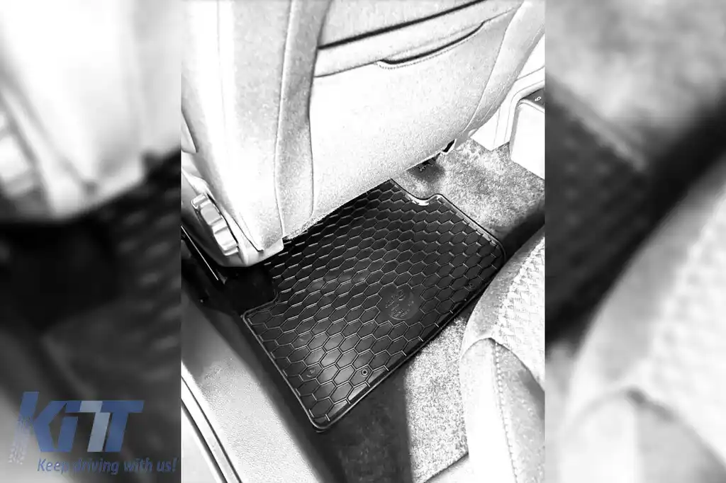 Mănuși din cauciuc Gumarny Zubri potrivite pentru Audi A1, Seat Ibiza, Arona, Volkswagen Polo după 2017, Skoda Fabia după 2021, set de 4 piese, culoare neagră-image-6254439