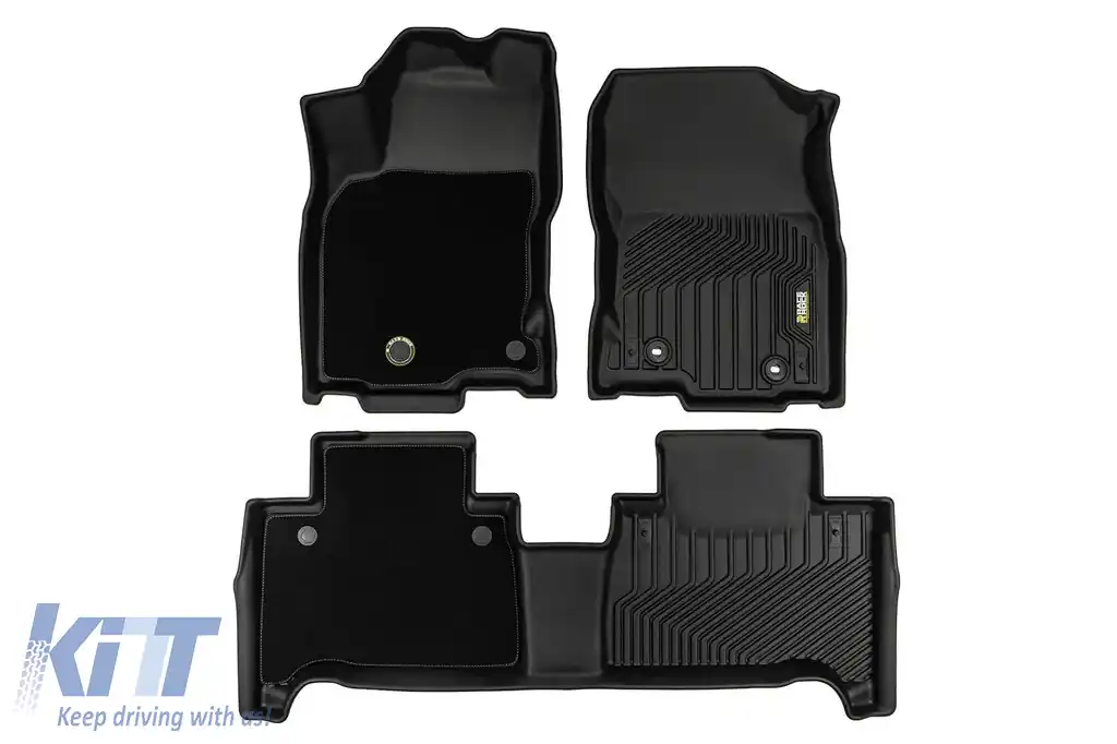 Mănuși din cauciuc și covor 2 în 1 potrivite pentru Lexus NX 2014-2021 din seria Frogum 5D Race Rock, set de 3 piese, culoare neagră-image-6232651