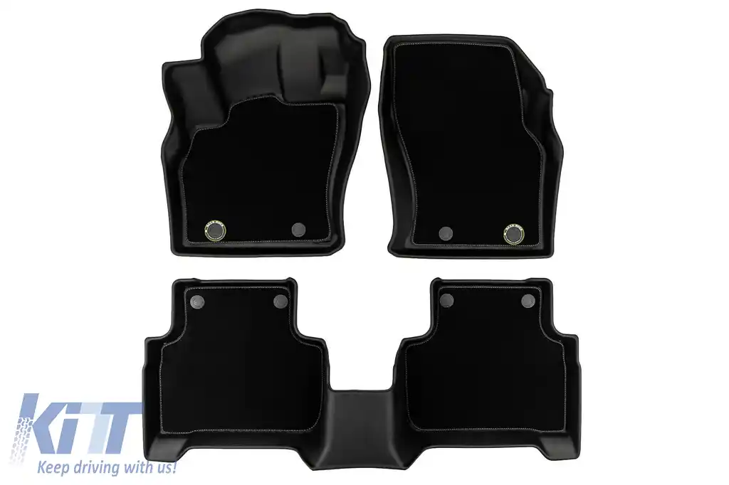Mănuși din cauciuc și covorașe din mochetă 2 în 1, potrivite pentru Audi Q3 după 2018, Q3 Sportback după 2019, set de 4 piese, culoare neagră din seria Frogum 5D Race Rock-image-6232687