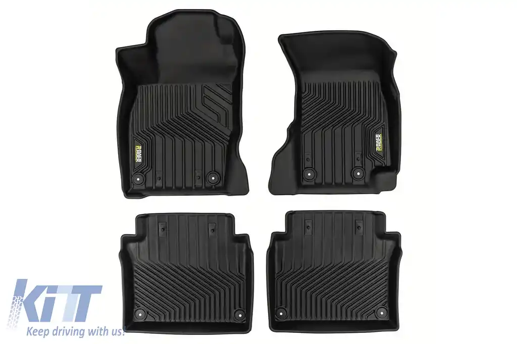 Mănuși din cauciuc și covorașe potrivite pentru Audi A8 D5 sedan după 2017, set de 4 piese, culoare neagră din seria Frogum 5D Race Rock-image-6232750