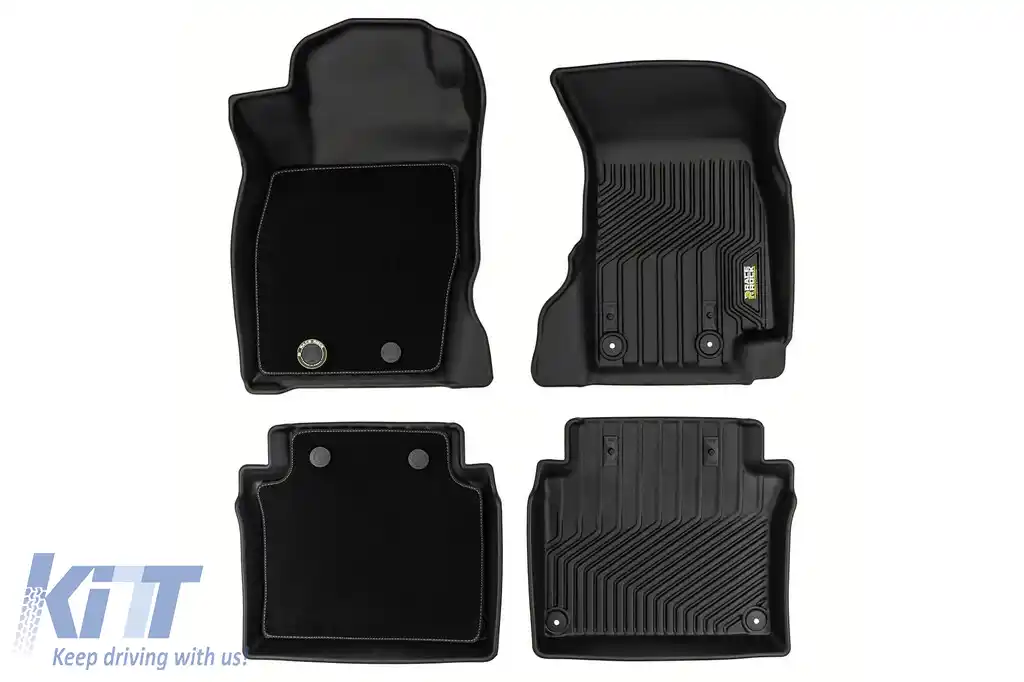 Mănuși din cauciuc și covorașe potrivite pentru Audi A8 D5 sedan după 2017, set de 4 piese, culoare neagră din seria Frogum 5D Race Rock-image-6232751