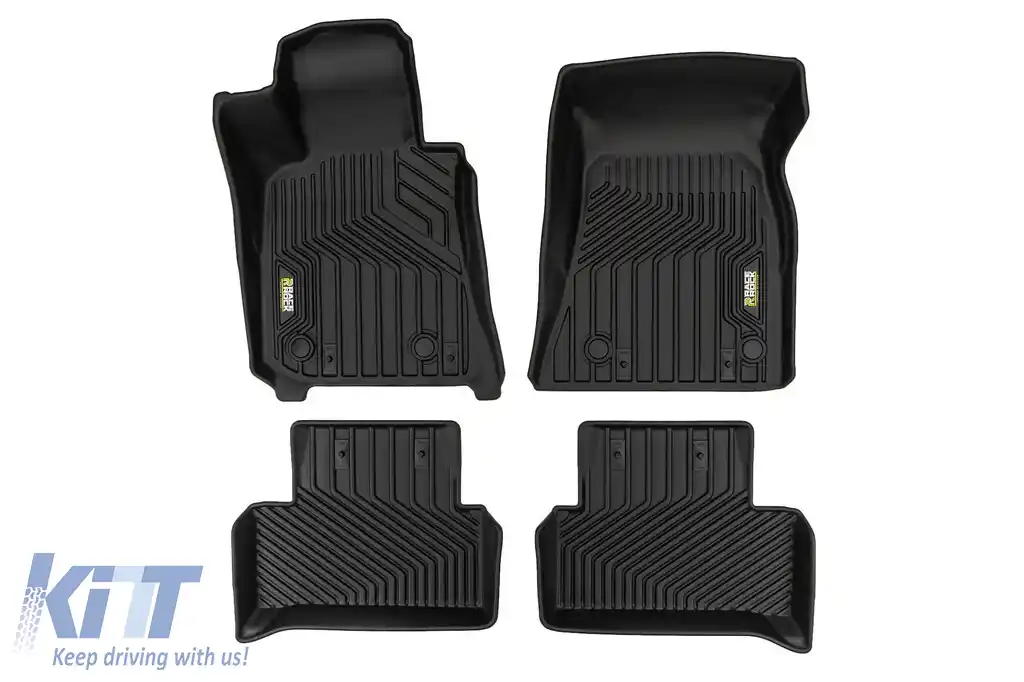 Mănuși din cauciuc și covorașe potrivite pentru BMW i4 G26 după 2021 din seria Frogum 5D Race Rock, set de 4 piese, culoare neagră-image-6232794