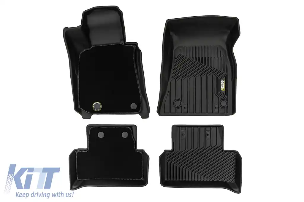 Mănuși din cauciuc și covorașe potrivite pentru BMW i4 G26 după 2021 din seria Frogum 5D Race Rock, set de 4 piese, culoare neagră-image-6232795