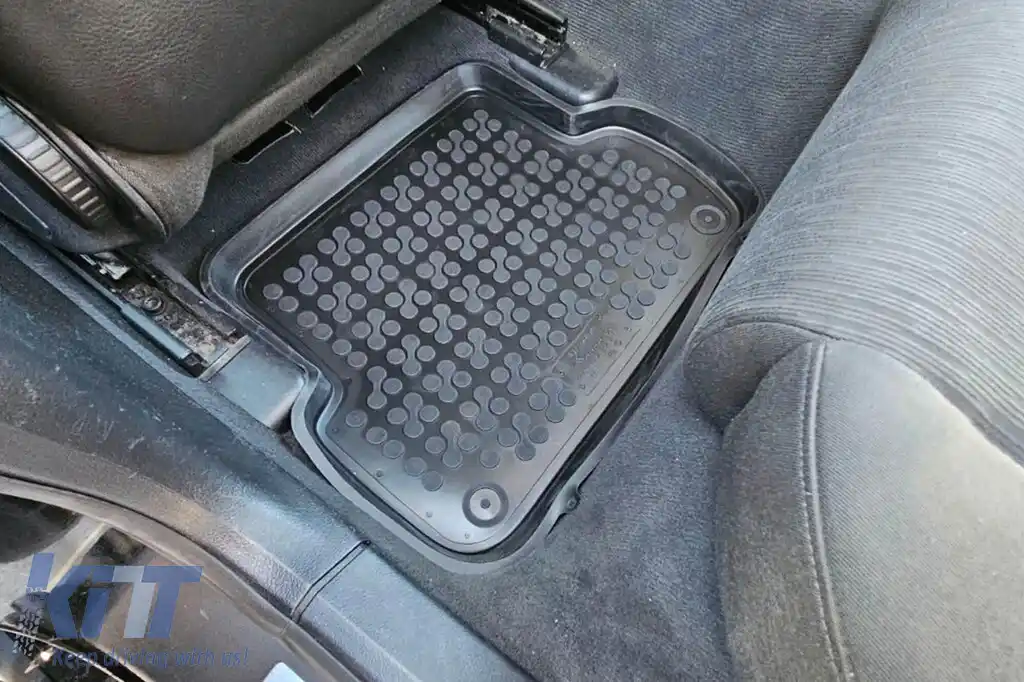 Mănuși din cauciuc specifice, potrivite pentru Audi A4 B6, B7 2000-2008, set de 4 piese, culoare neagră-image-6213591