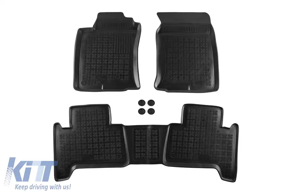 Mănuși din cauciuc specifice, potrivite pentru Toyota Land Cruiser J120 2002-2009, set de 3 piese, culoare neagră