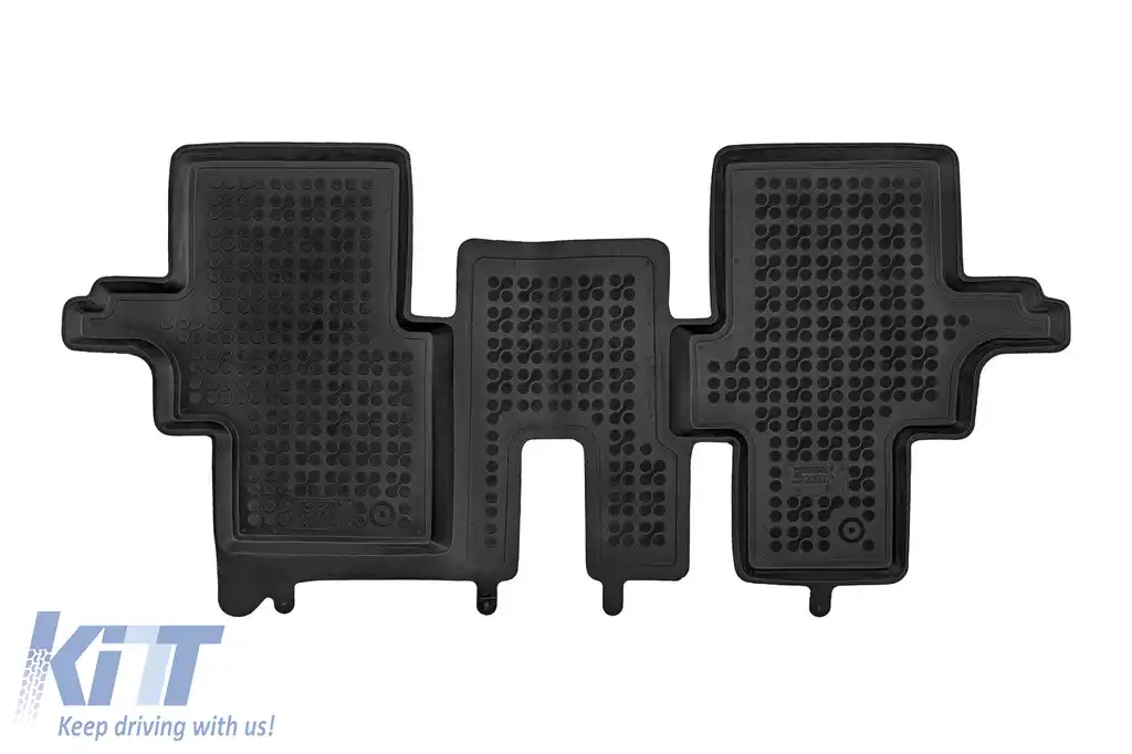 Mănuși din cauciuc specifice, potrivite pentru Infiniti QX60 2013-2020, 7 locuri, cu rândul al treilea de scaune, set de 3 piese, culoare neagră-image-6216850