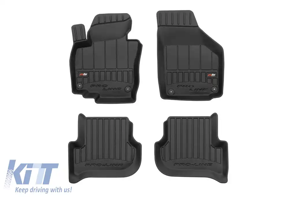 Mănuși din cauciuc specifice, potrivite pentru Skoda Yeti 2009-2017, din seria Frogum 3D ProLine, set de 4 piese, culoare neagră, cu garanție de 24 de luni