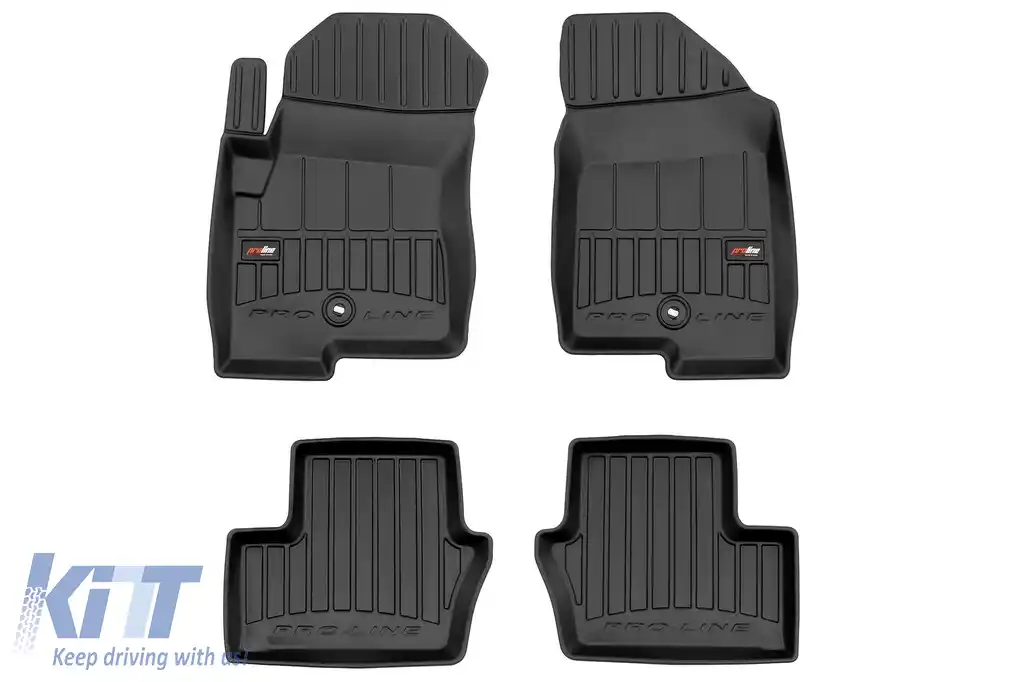 Mănuși din cauciuc specifice, potrivite pentru seria Frogum 3D ProLine pentru Jeep Compass I 2006-2016, Dodge Caliber 2006-2011, set de 4 piese, culoare neagră, cu garanție de 24 de luni