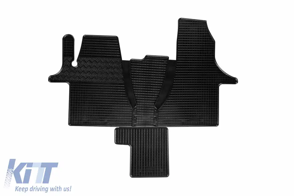 Mănuși din cauciuc specifice, potrivite pentru VW T6.1 Transporter, Caravelle, Multivan cu tunel după 2019, 2 locuri, set de 4 piese, culoare neagră