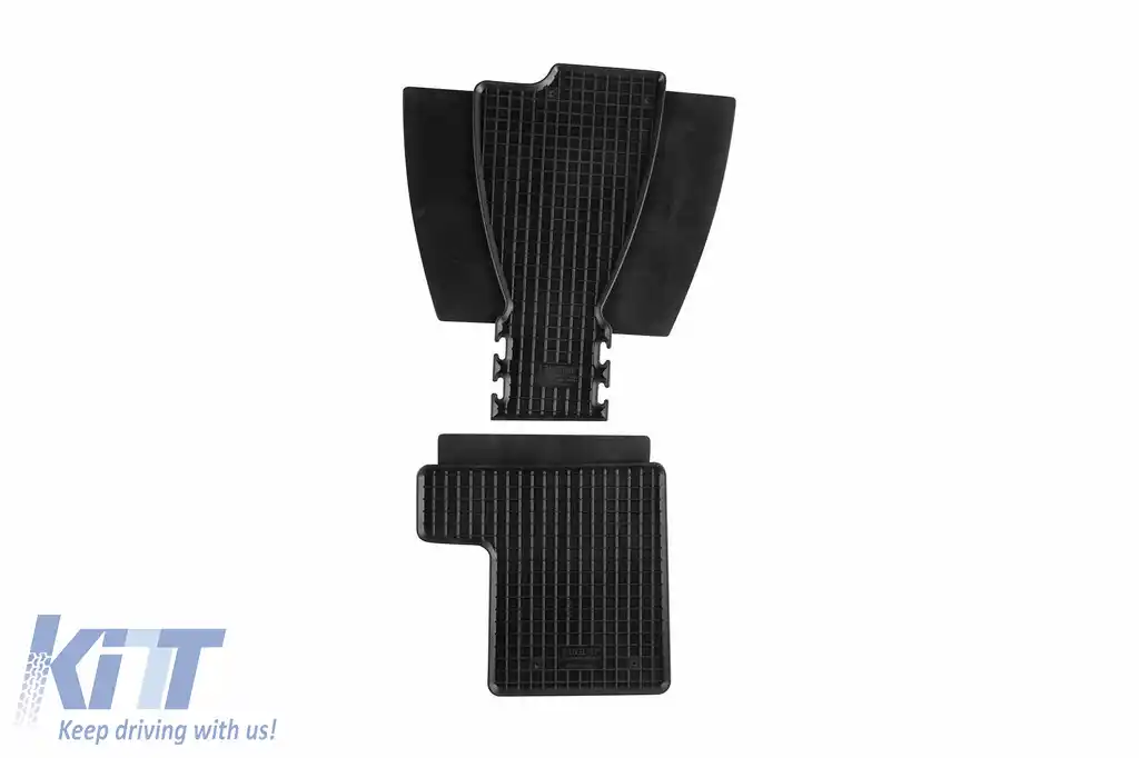 Mănuși din cauciuc specifice, potrivite pentru VW T6.1 Transporter, Caravelle, Multivan cu tunel după 2019, 2 locuri, set de 4 piese, culoare neagră-image-6229215