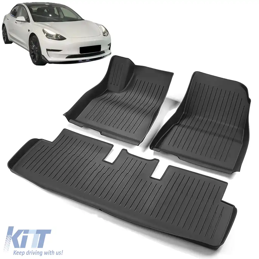 image-45-Mocheta 3D Neagră PREMIUM LINE potrivită pentru Tesla Model 3 2017-2023