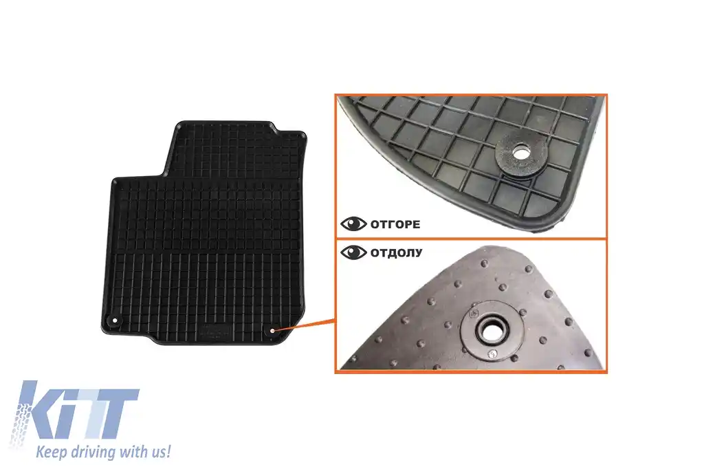 Mocheta din cauciuc specifică, potrivită pentru VW Golf IV 1998-2003, Bora 1998-2005, Beetle 1998-2011, Seat Toledo 1999-2004, Seat Leon 1999-2005, set de 4 piese, culoare neagră-image-6226244