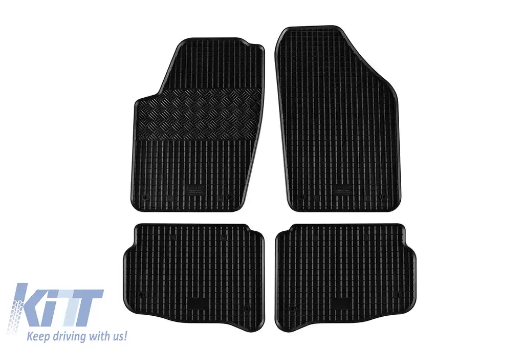 Mocheta din cauciuc specifică, potrivită pentru Volkswagen Polo 2001-2006, Fox 2005-2011, Skoda Fabia 2000-2007, Seat Ibiza, Cordoba 2003-2009, set de 4 piese, culoare neagră