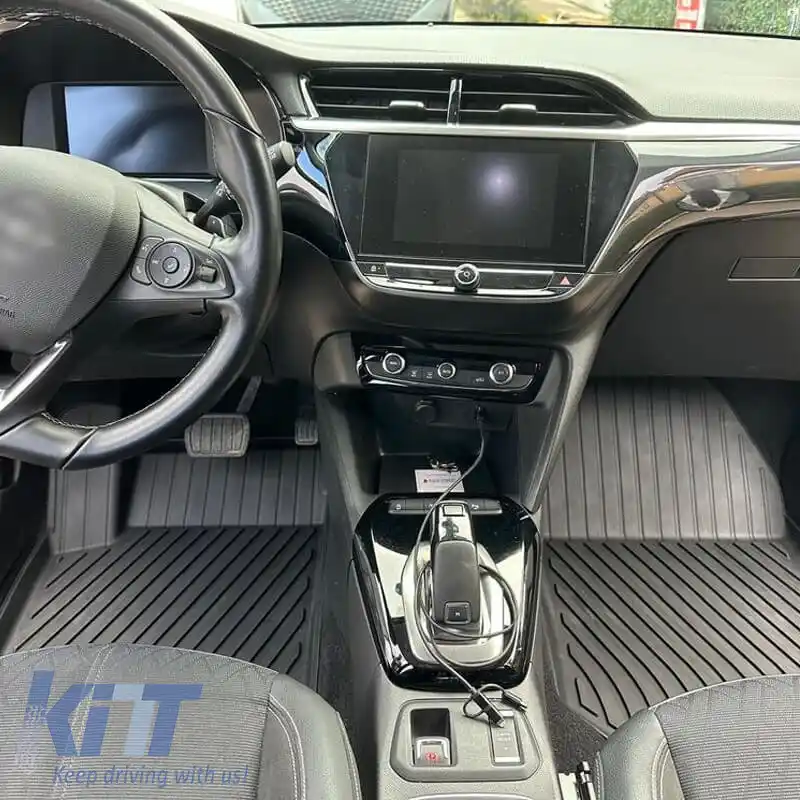 Mochete Auto 3D Din Cauciuc TPE Potrivit pentru Opel Corsa F 19+, Mokka 19+ / Peugeot 208 19+, 2008 19+ Rizline Premium 4 Pcs Negru-image-6318411