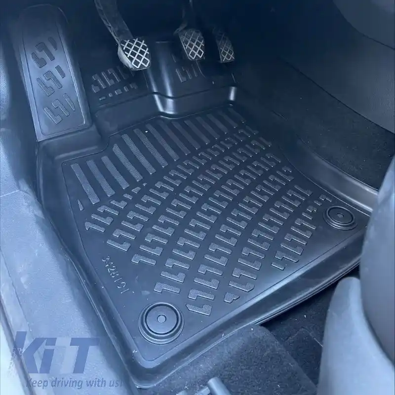 Mochete auto 3D din cauciuc TPE potrivite pentru VW Golf 7 VII/T-Roc/Leon 5F/Audi A3 8V/Audi Q2/Skoda Karoq Rizline 4 bucăți negre-image-6293407