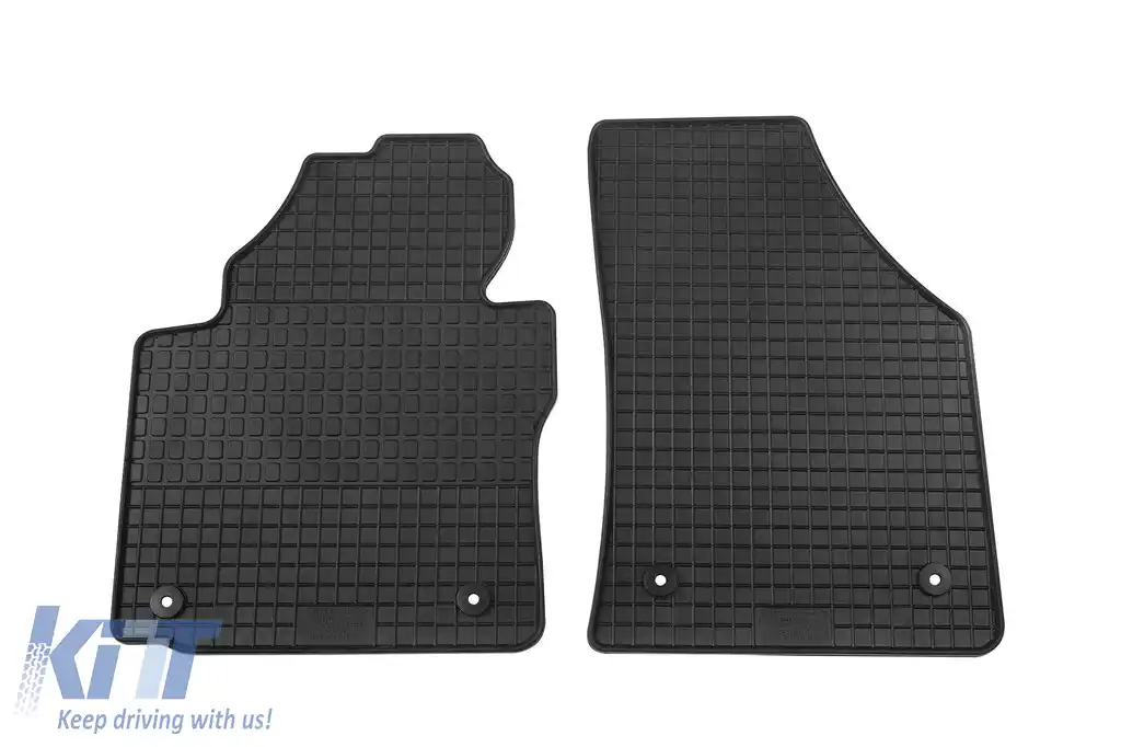 Mochete de cauciuc frontale specifice, potrivite pentru VW Caddy 2004-2015, Caddy Life 2004-2015, Caddy IV după 2015, 2 sau 5 locuri, set de 2 piese, culoare neagră