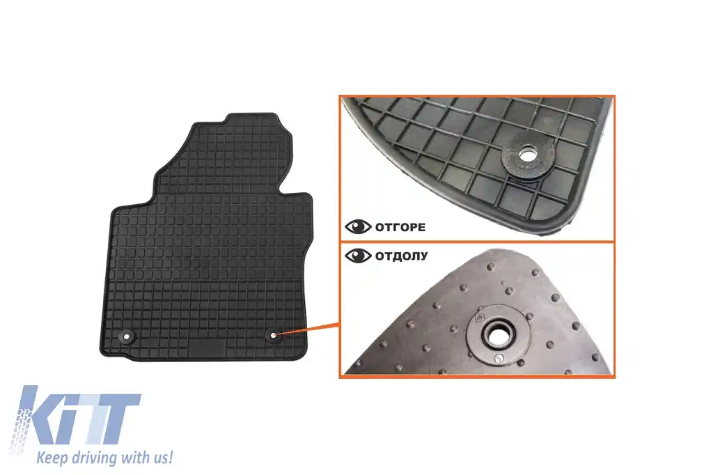 Mochete de cauciuc frontale specifice, potrivite pentru VW Caddy 2004-2015, Caddy Life 2004-2015, Caddy IV după 2015, 2 sau 5 locuri, set de 2 piese, culoare neagră-image-6243991
