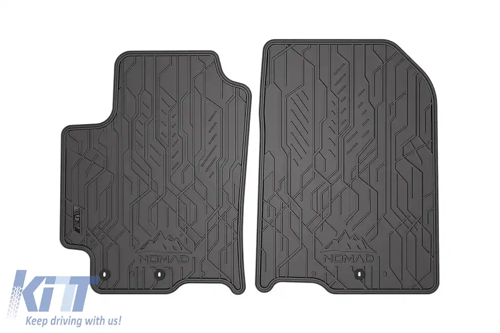 Mochete de cauciuc frontale specifice, potrivite pentru Kia Rio 2016-2020, Stonic după 2017, set de 2 piese, culoare neagră din seria Frogum NOMAD