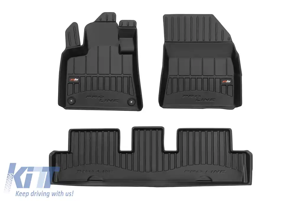Mochete de cauciuc specifice din seria Frogum 3D ProLine, potrivite pentru Citroen C4 Picasso după 2013, C4 Spacetourer după 2018, set de 3 piese, culoare neagră, cu garanție de 24 de luni