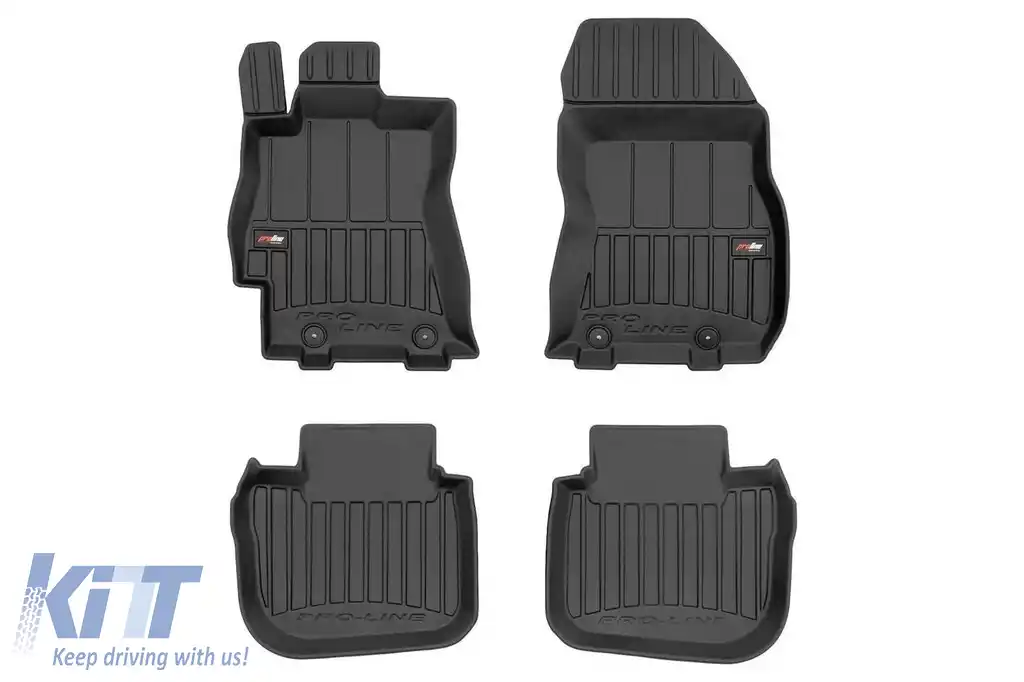 Mochete de cauciuc specifice din seria Frogum 3D ProLine, potrivite pentru Subaru Outback, Legacy 2009-2014 automat, set de 4 piese, culoare neagră, cu garanție de 24 de luni
