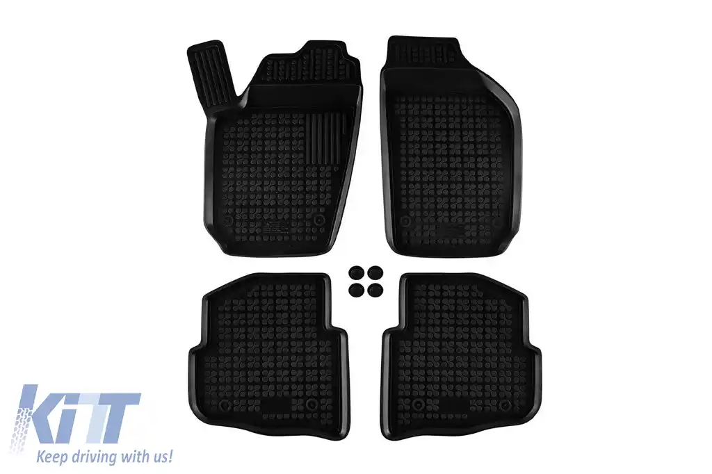 Mochete de cauciuc specifice, potrivite pentru VW Polo 2001-2009, Seat Cordoba 2003-2009, Ibiza 2002-2008, set de 4 piese, culoare neagră