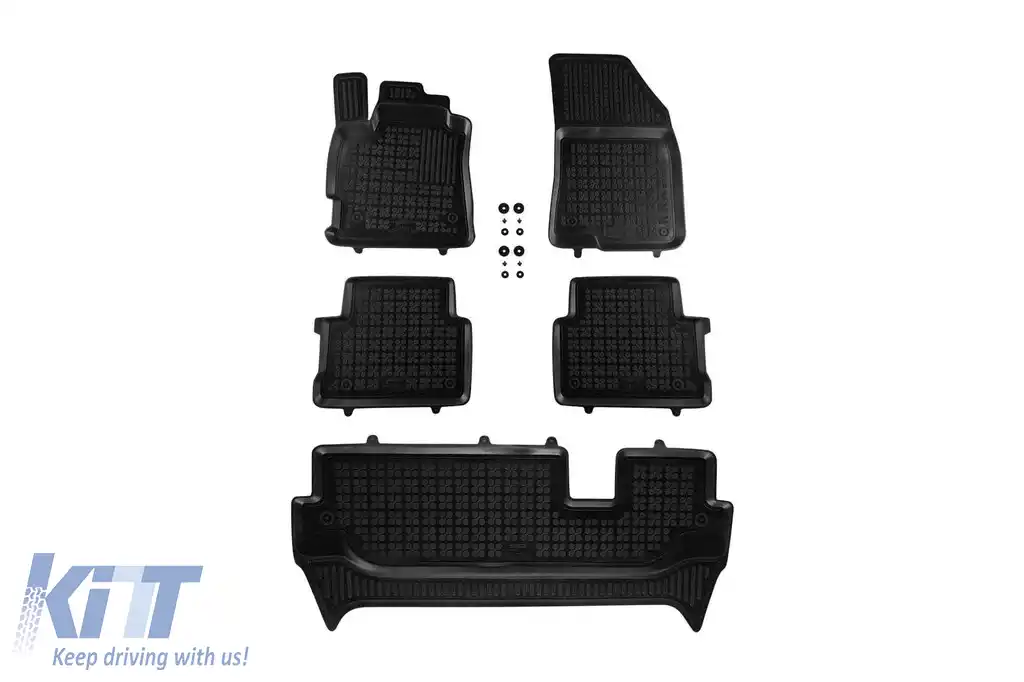 Mochete de cauciuc specifice potrivite pentru Dacia Jogger după 2021, fără versiunea hibrid, 7 locuri, set de 4 piese, culoare neagră