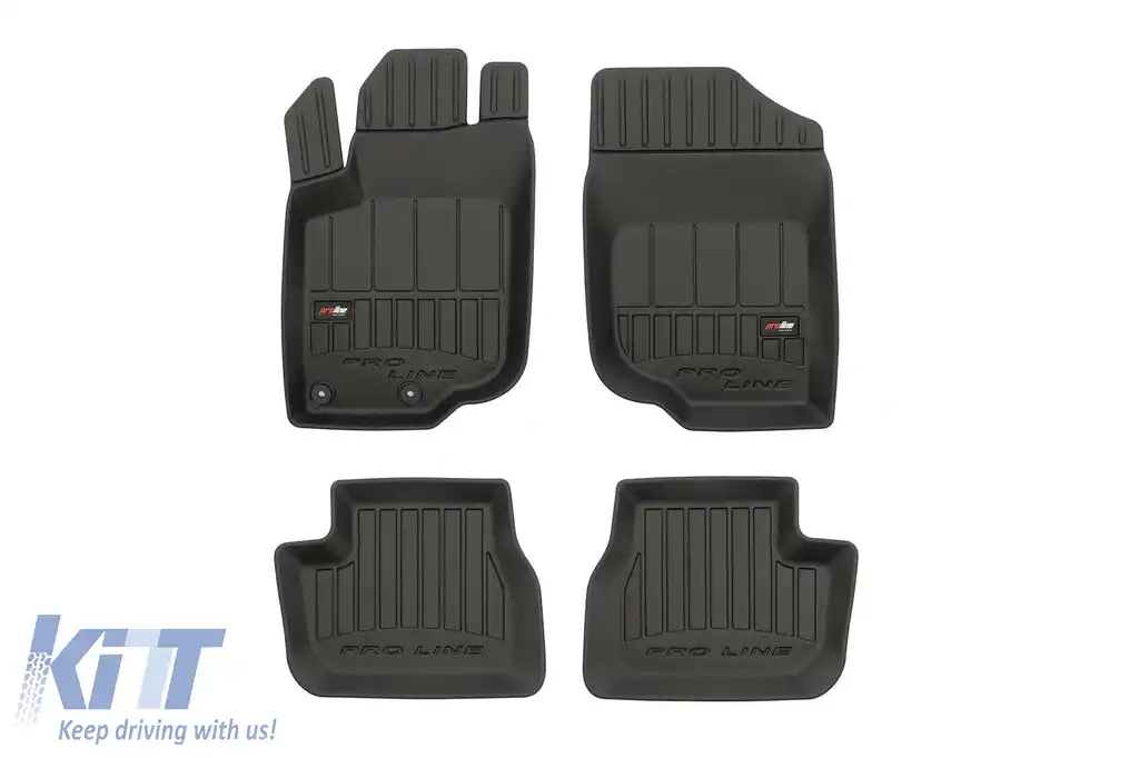 Mochete de cauciuc specifice, potrivite pentru Peugeot 207 2006-2012, set de 4 piese, culoare neagră, cu garanție de 24 de luni