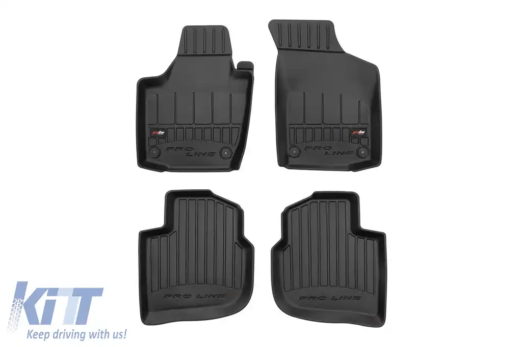Mochete de cauciuc specifice, potrivite pentru Skoda Rapid, Seat Toledo IV 2013-2019, set de 4 piese, culoare neagră, cu garanție de 24 de luni din seria Frogum 3D ProLine.