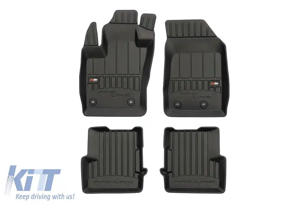 Mochete de cauciuc specifice, potrivite pentru Jeep Renegade, Fiat 500X după 2014, set de 4 piese, culoare neagră, cu garanție de 24 de luni din seria Frogum 3D ProLine.