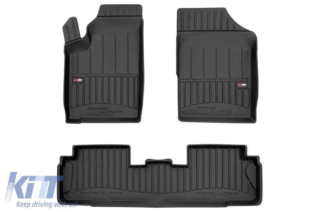 Mochete de cauciuc specifice potrivite pentru Peugeot Partner 1996-2010, set de 3 piese, culoare neagră, cu garanție de 24 de luni din seria Frogum 3D ProLine.