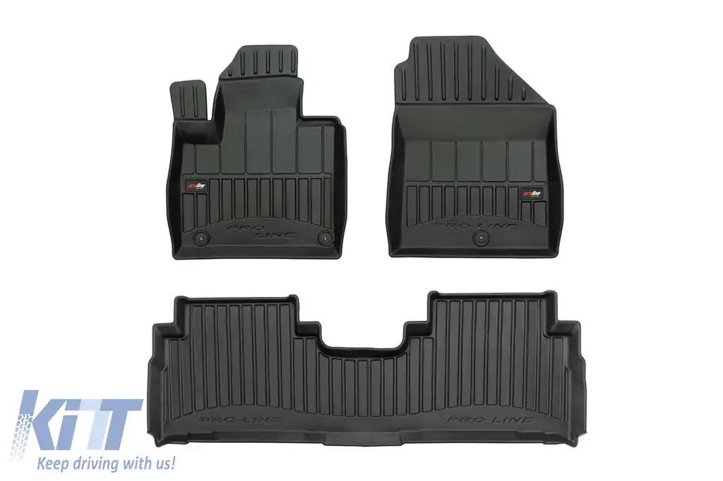 Mochete de cauciuc specifice, potrivite pentru Kia Sorento 2015-2020, din seria Frogum 3D ProLine, set de 3 piese, culoare neagră, cu garanție de 24 de luni