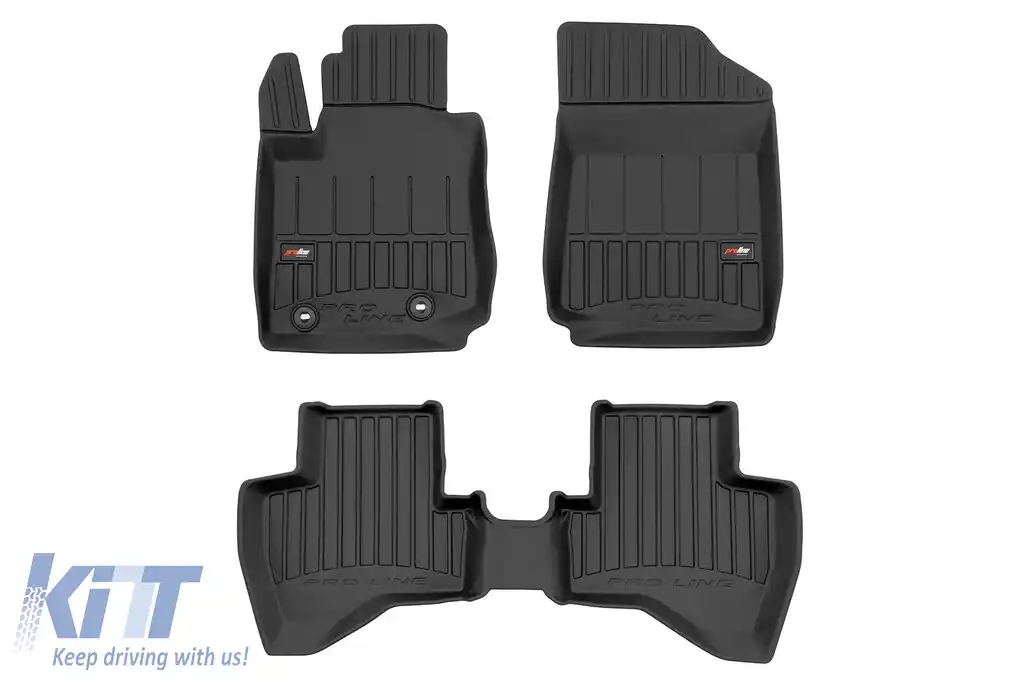 Mochete de cauciuc specifice, potrivite pentru Toyota Aygo II după 2014, set de 4 piese, culoare neagră, cu garanție de 24 de luni