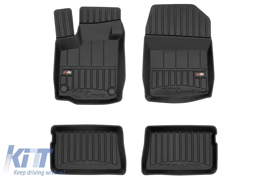 Mochete de cauciuc specifice potrivite pentru Renault Twingo II 2007-2014, set de 4 piese, culoare neagră, cu garanție de 24 de luni