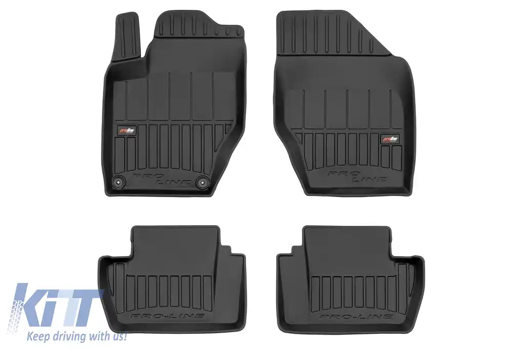Mochete de cauciuc specifice, potrivite pentru Citroen DS4 2011-2015, set de 4 piese, culoare neagră, cu garanție de 24 de luni din seria Frogum 3D ProLine.