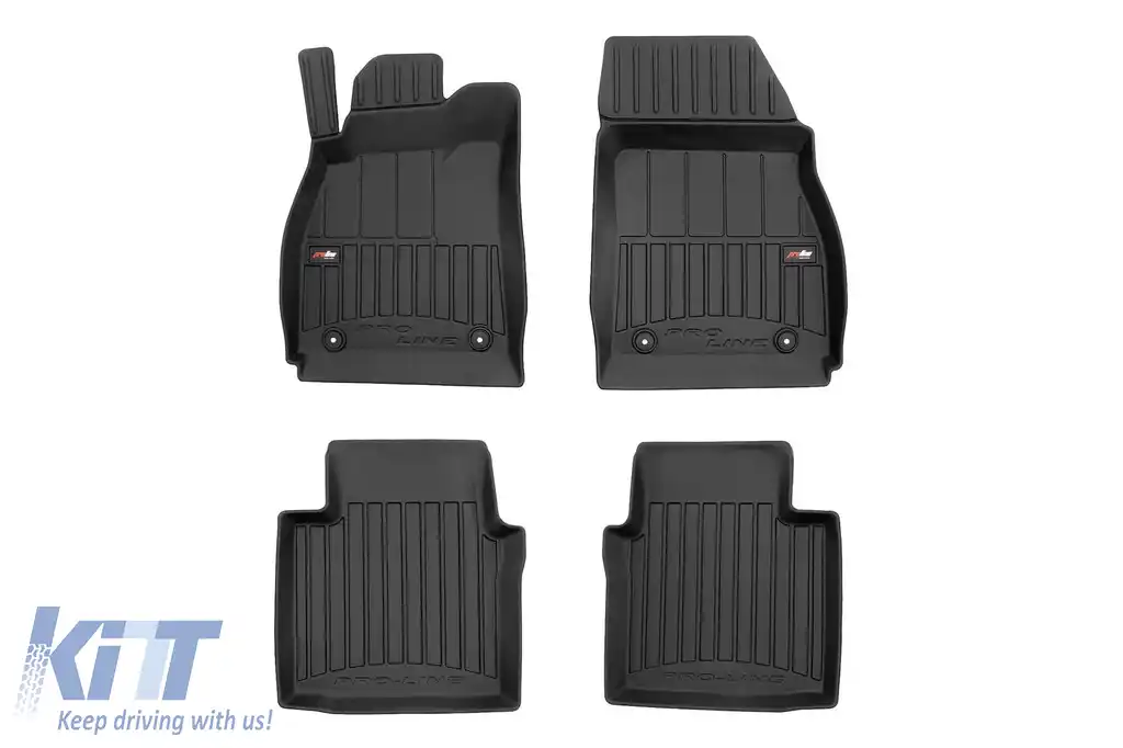 Mochete de cauciuc specifice, potrivite pentru Saab 9-5 2010-2012, din seria Frogum 3D ProLine, set de 4 piese, culoare neagră, cu garanție de 24 de luni