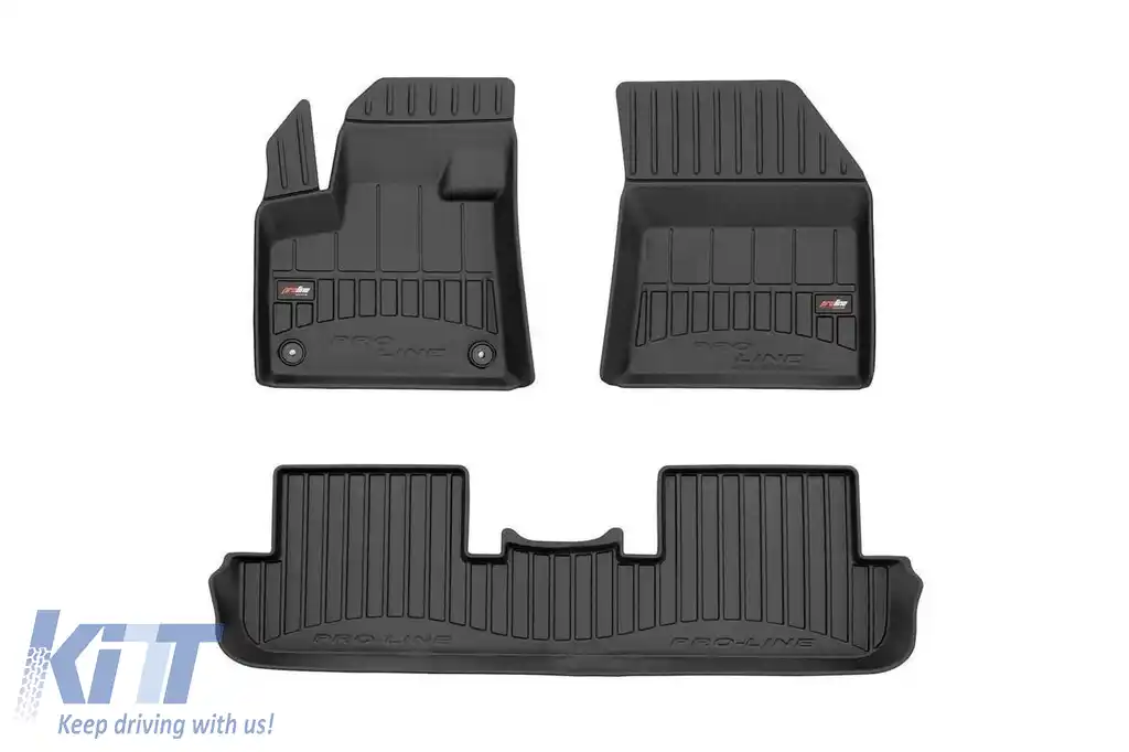 Mochete de cauciuc specifice potrivite pentru Peugeot 3008 după 2016, set de 3 piese, culoare neagră, cu garanție de 24 de luni