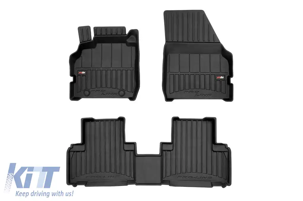 Mochete de cauciuc specifice, potrivite pentru Renault Scenic 2003-2009, din seria Frogum 3D ProLine, set de 3 piese, culoare neagră, cu garanție de 24 de luni
