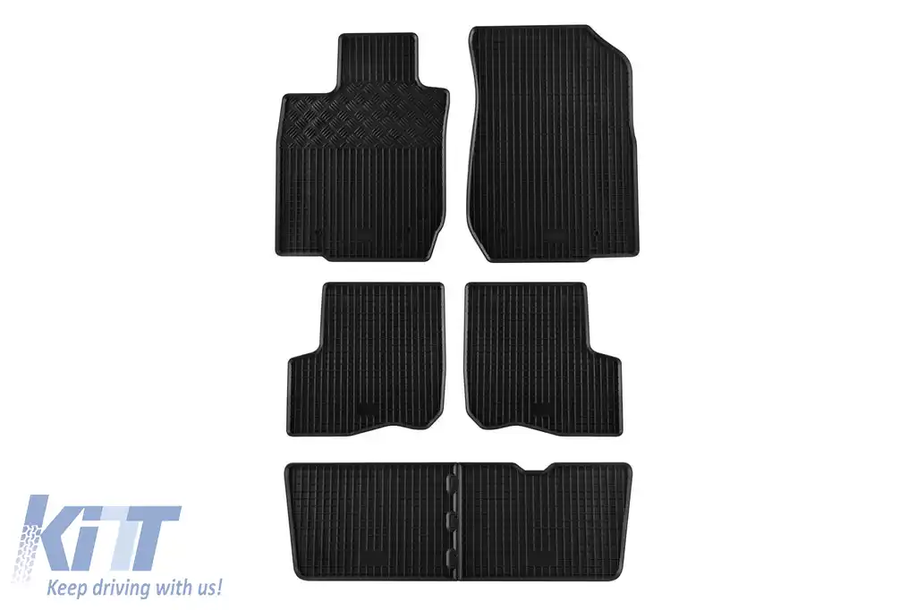 Mochete de cauciuc specifice potrivite pentru Dacia Logan MCV după 2007, 7 locuri, 6 piese, negre