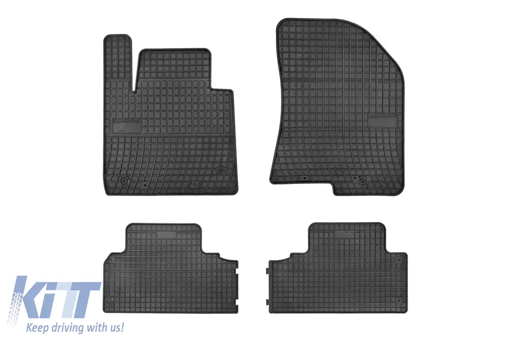 Mochete de cauciuc specifice, potrivite pentru Kia Carens 2013-2018, 5 locuri, set de 4 piese, culoare neagră din seria Frogum El Toro