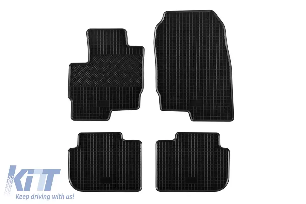 Mochete de cauciuc specifice, potrivite pentru Mitsubishi Colt după 2008, 5 uși, set de 4 piese, culoare neagră