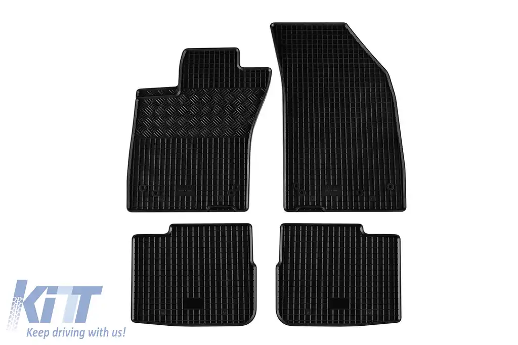 Mochete de cauciuc specifice potrivite pentru Fiat Tipo hatchback, sedan, wagon după 2016, set de 4 piese, culoare neagră